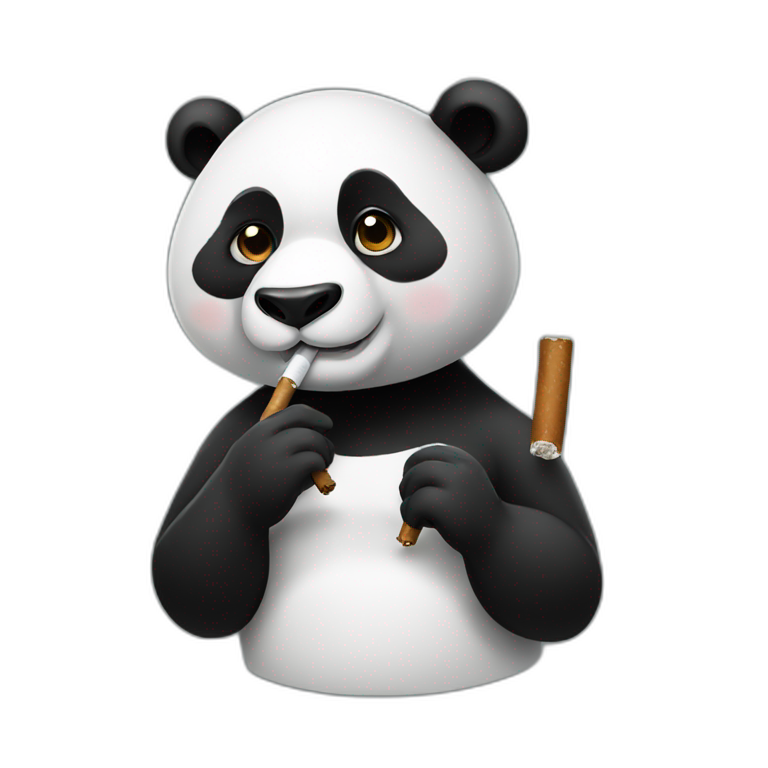 Panda smoking cigar emoji