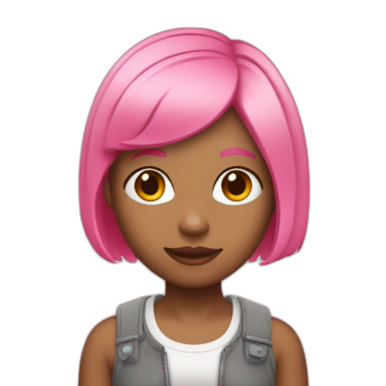 Girl with pink bob hairstyle emoji