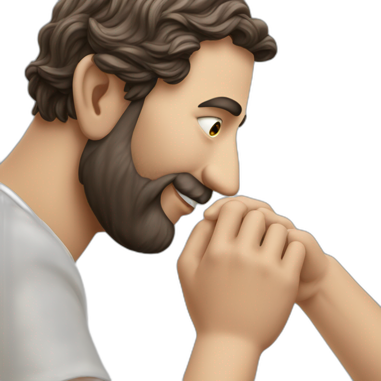 jewish man rubbing hands together side profile giant nose emoji
