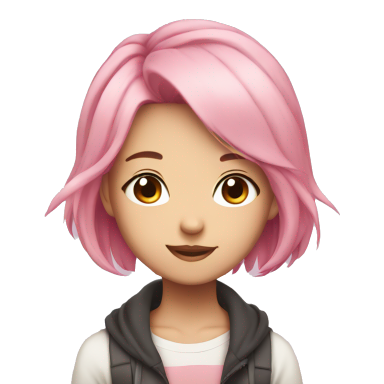 anime girl with pink hair emoji