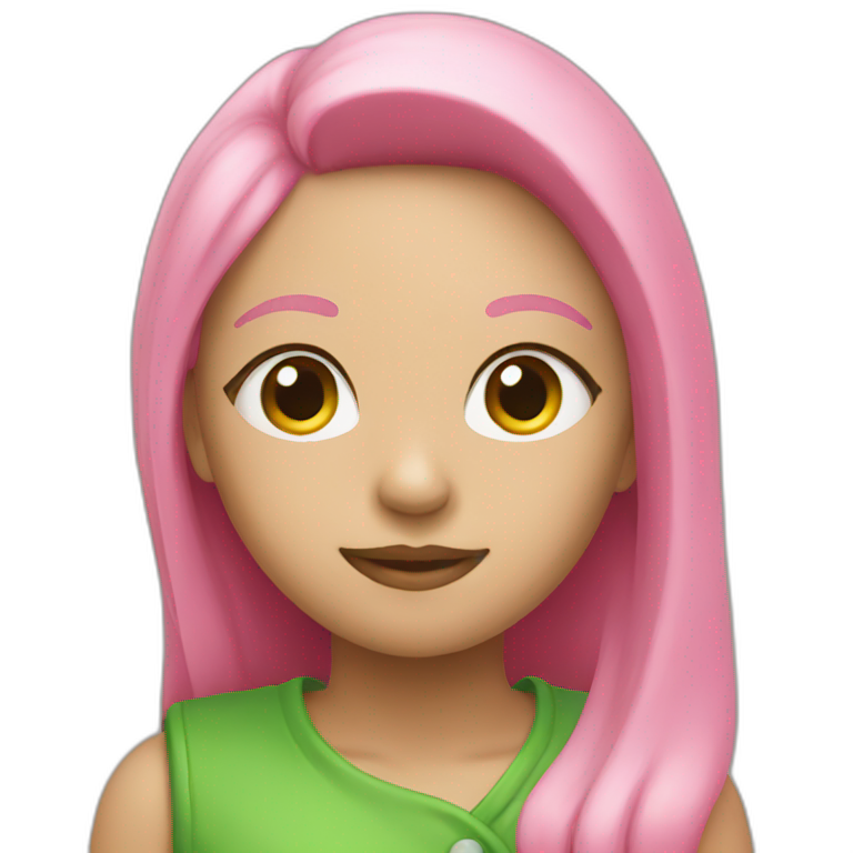 pink and green emoji