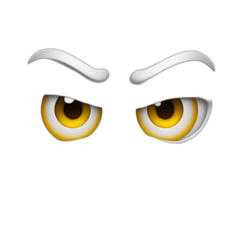 Angry eyes, look up,  open mouth emoji