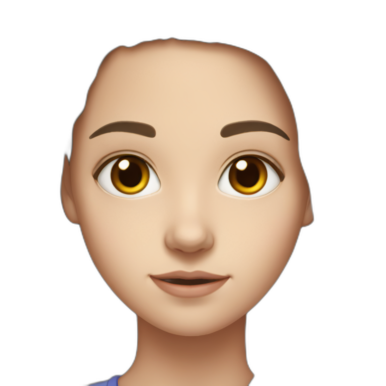White skin, 13 year old Girl with long brown hair, brown eyes emoji