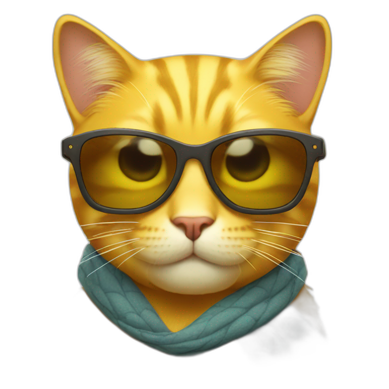 yellow cat in sunglasses emoji