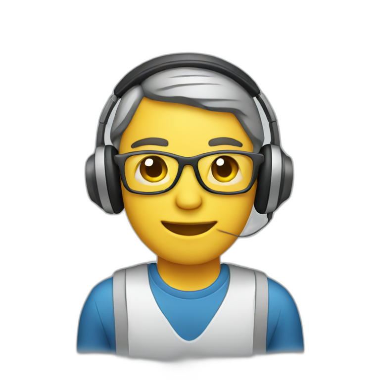 employee with laptop and headphones emoji