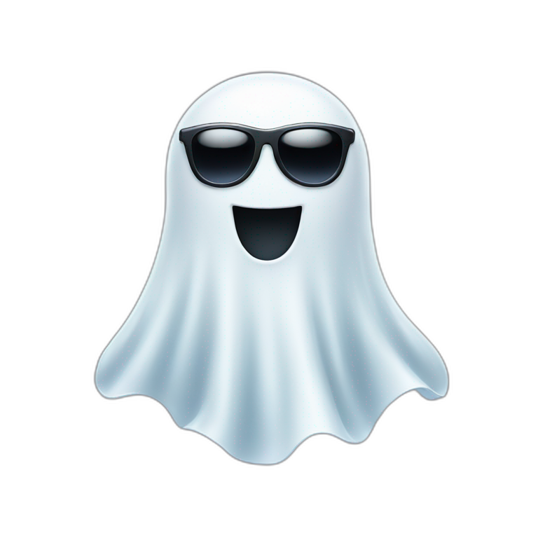 Smiling Ghost wearing sunglasses emoji