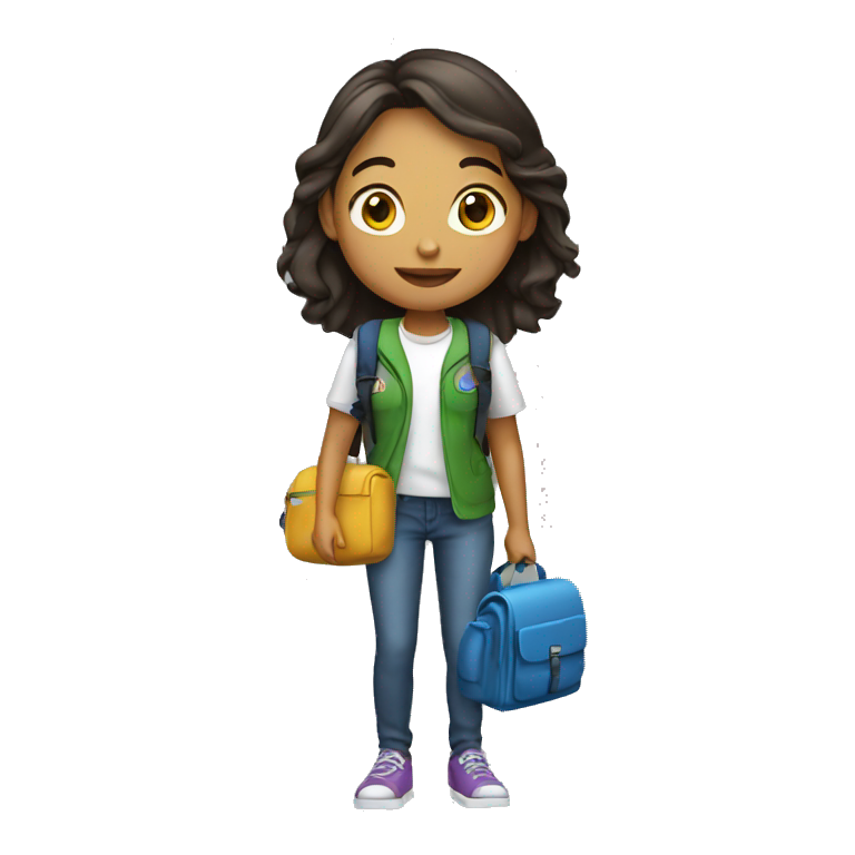 femate student with school bag emoji