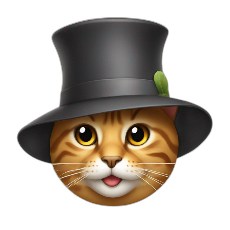 a cat with a hat emoji