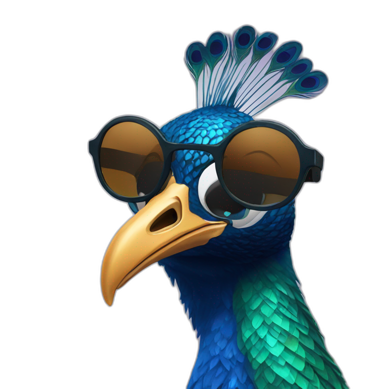 Peacock wearing sunglasses  emoji