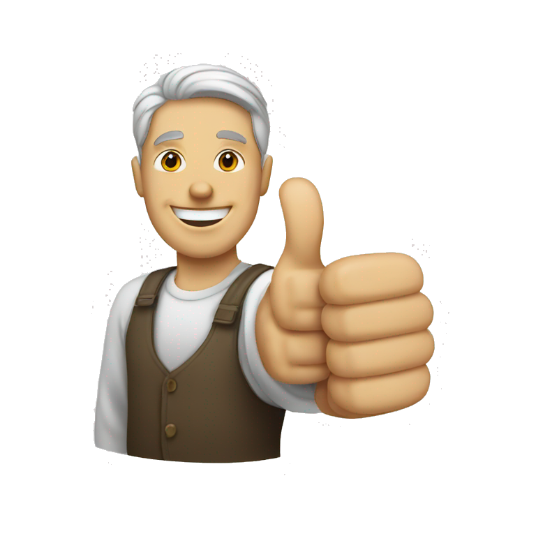White man showing thumbs up emoji