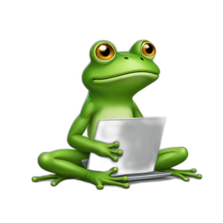 frog with a laptop emoji