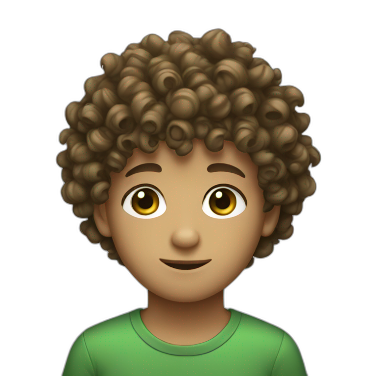 Curly Haired Boy Green Eyes emoji