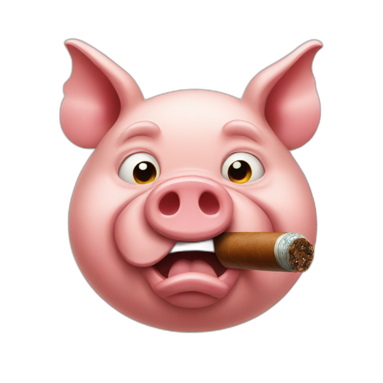Angry pig smoking cigar emoji