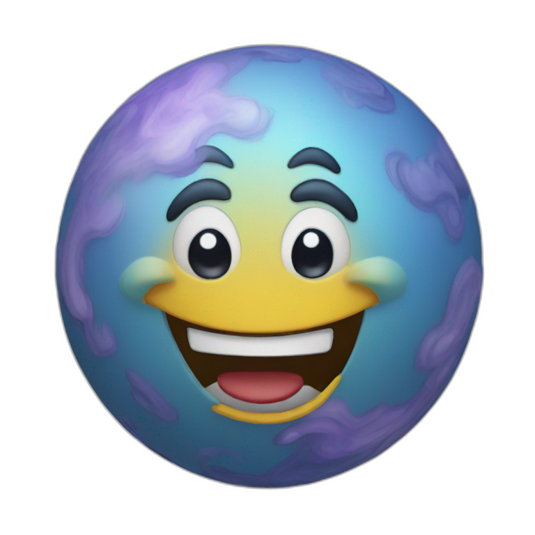 3d sphere with a cartoon genie skin texture emoji