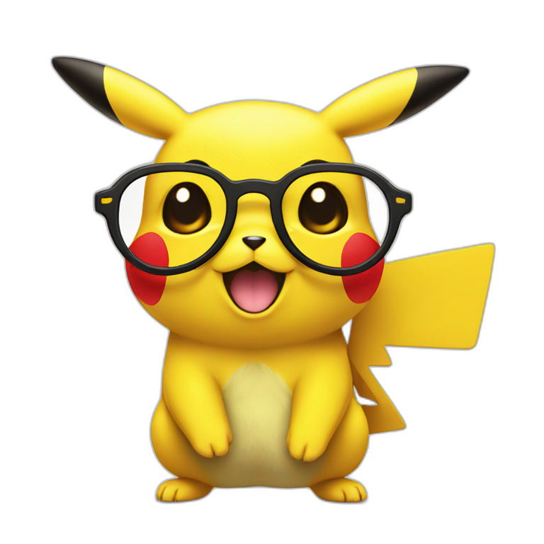 pikachu avec des lunette emoji