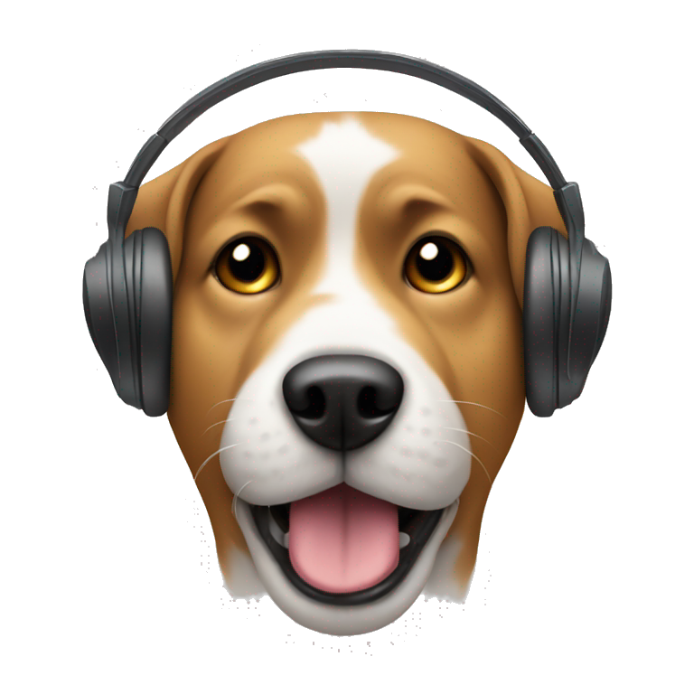 dog listen music emoji