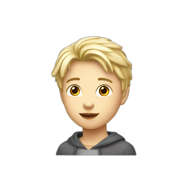 Single 3d young human white vector emoji