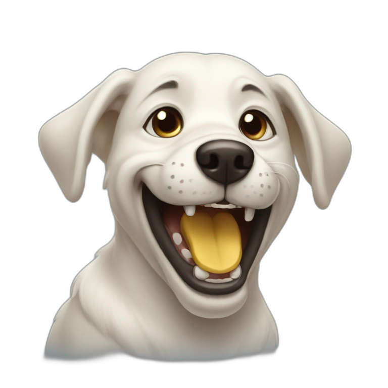 Laughing dog emoji