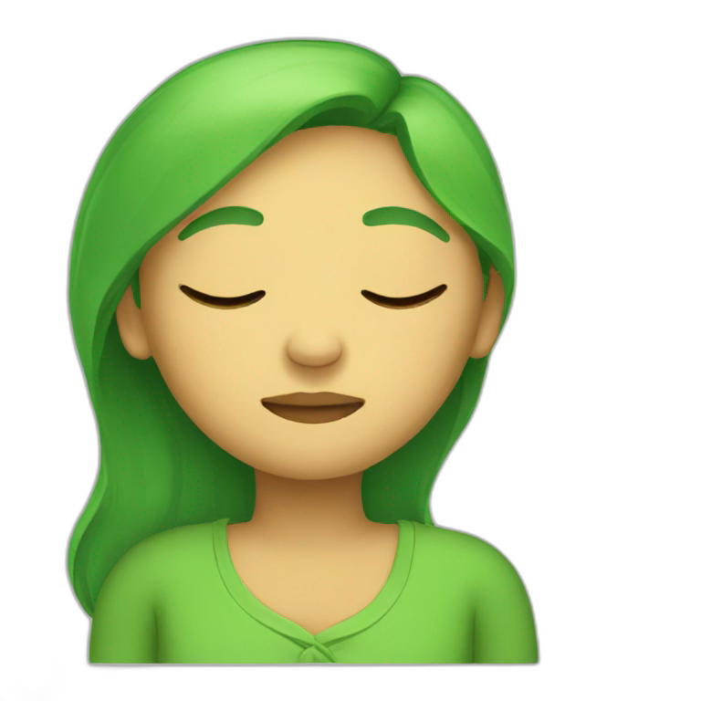 Green Woman Sleeping emoji