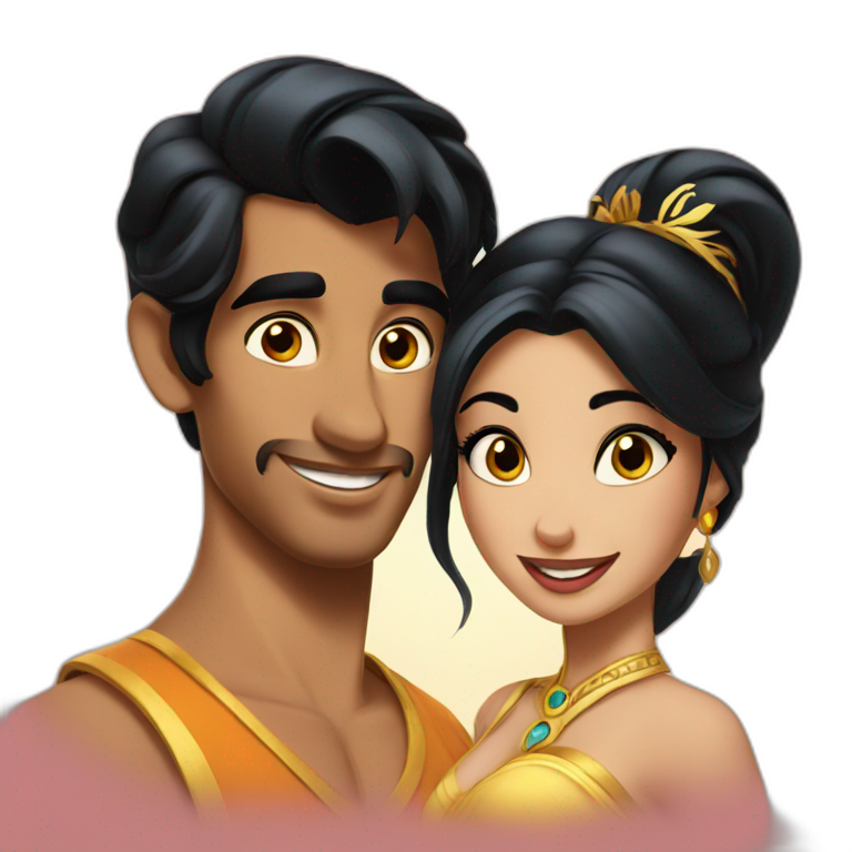 Aladdin and Jasmine emoji