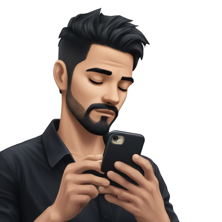 man with black beard. emoji