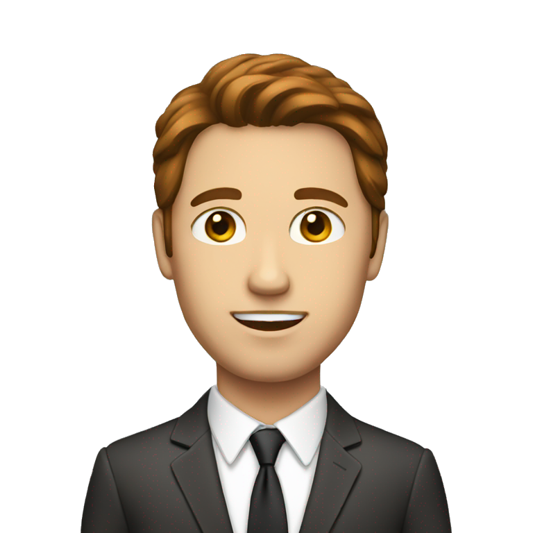 SUIT MAN WITH BROWN-HAIRED emoji