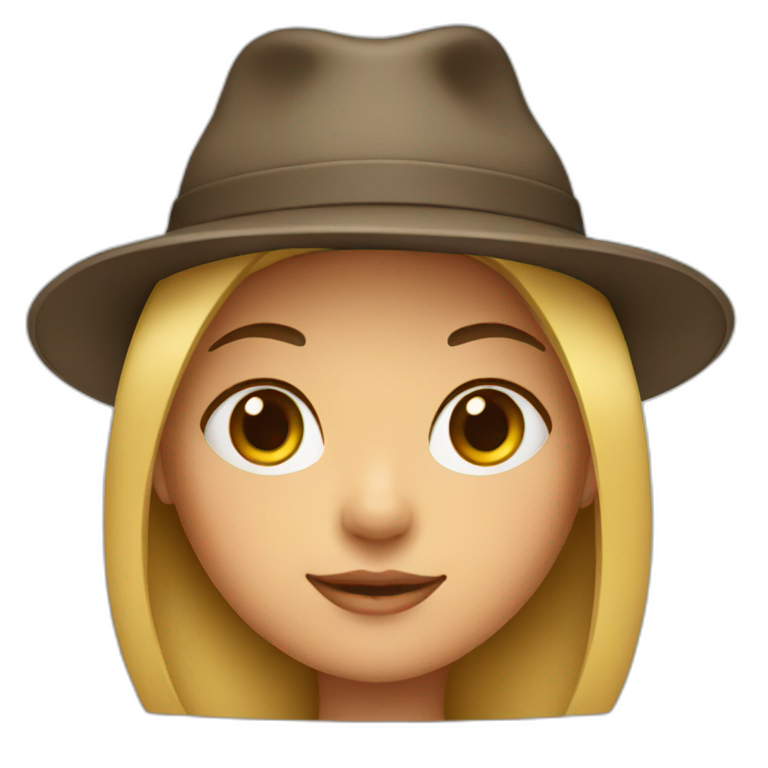 A girl with a hat emoji