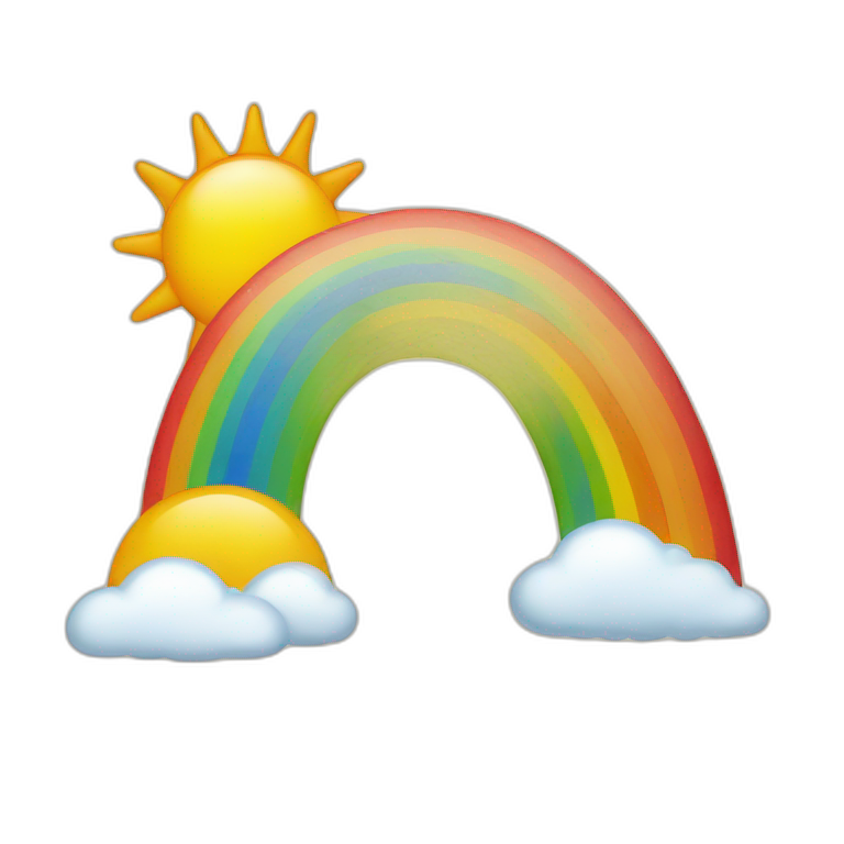 rainbow and sun emoji
