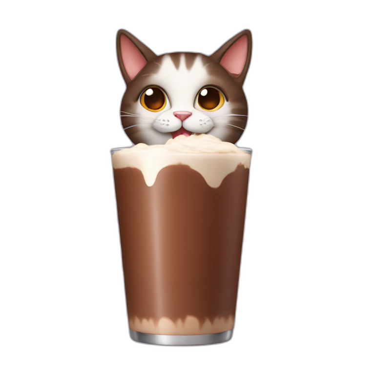 Cat drinking chocolate milk  emoji