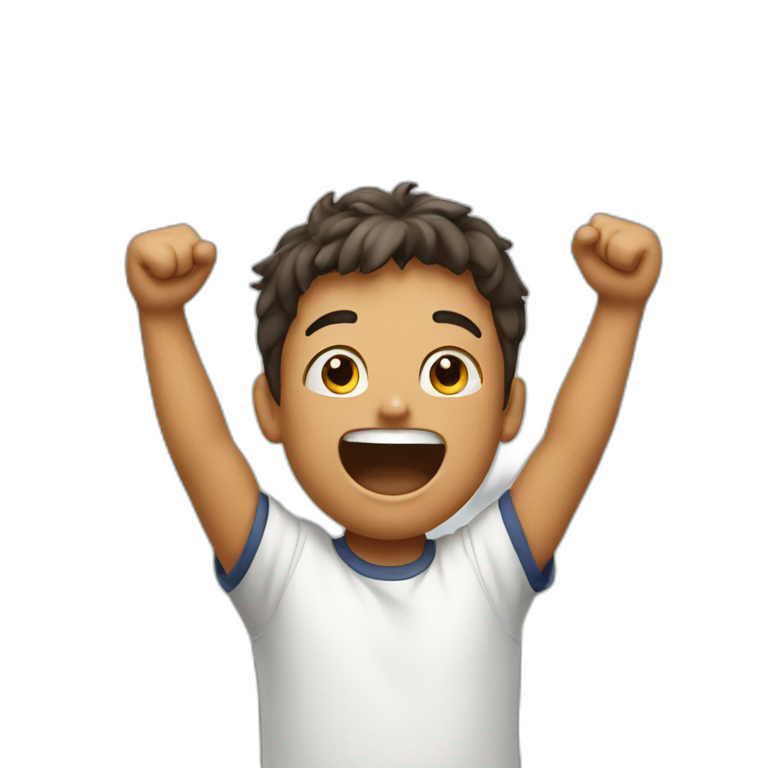 a young man cheering emoji