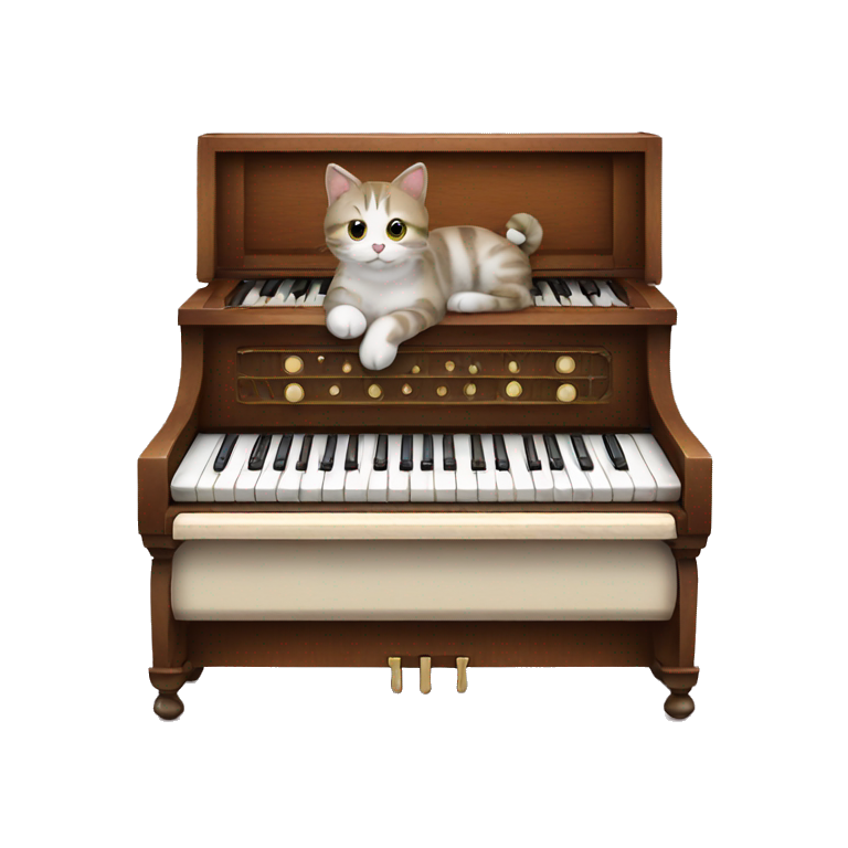 Harmonium played by cat emoji