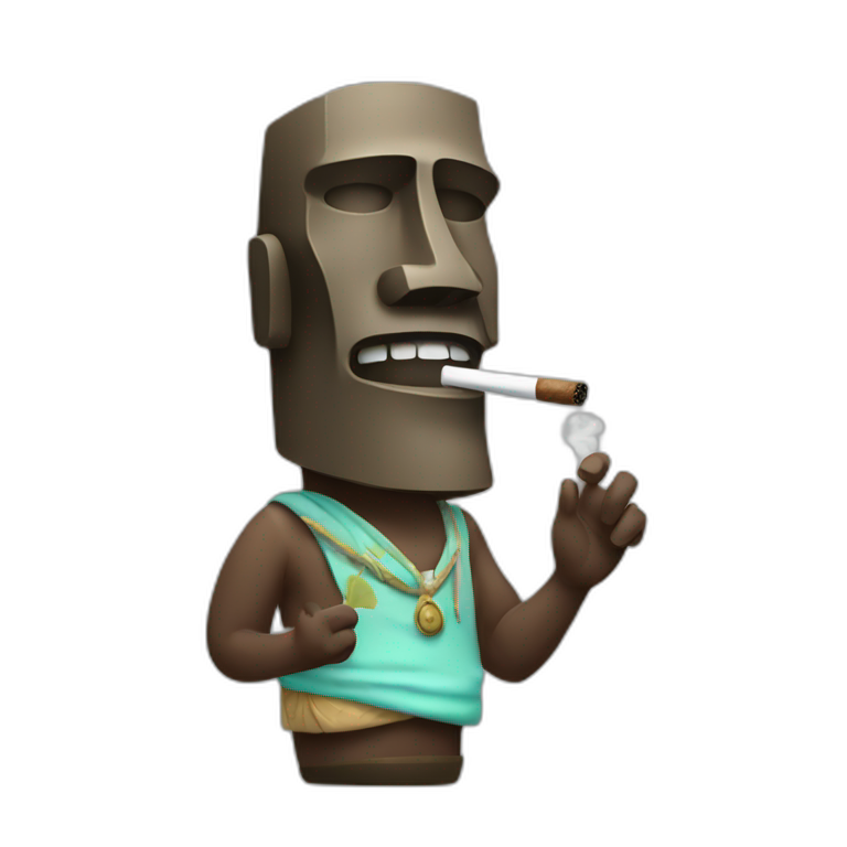 moai smoking a cigar emoji