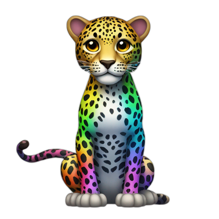 Rainbow Leopard Full Body emoji