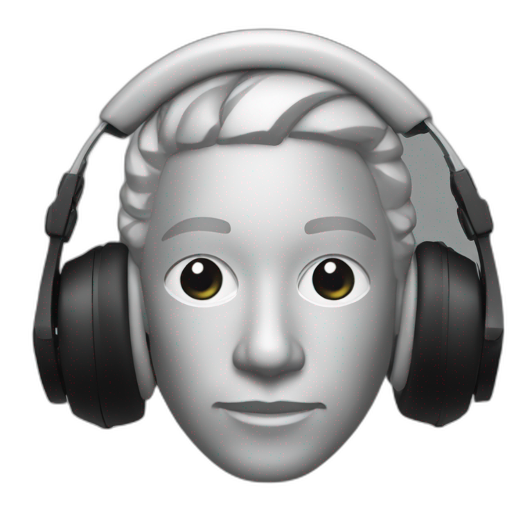 black techno music producer rave headphones emoji