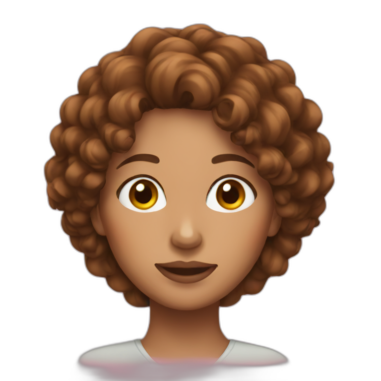 woman with brown curly hair emoji