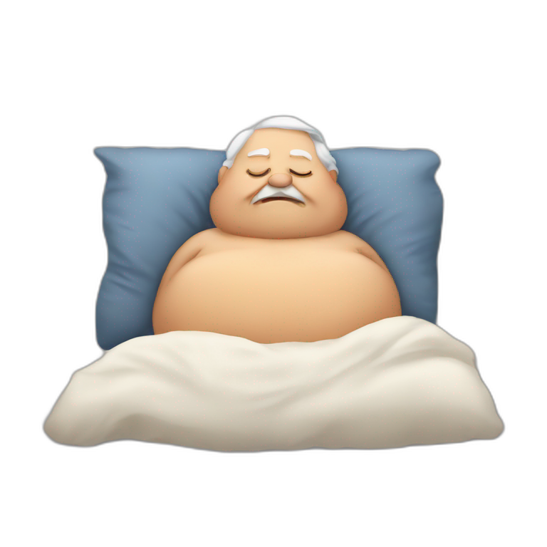 Fat grand father sleeping  emoji