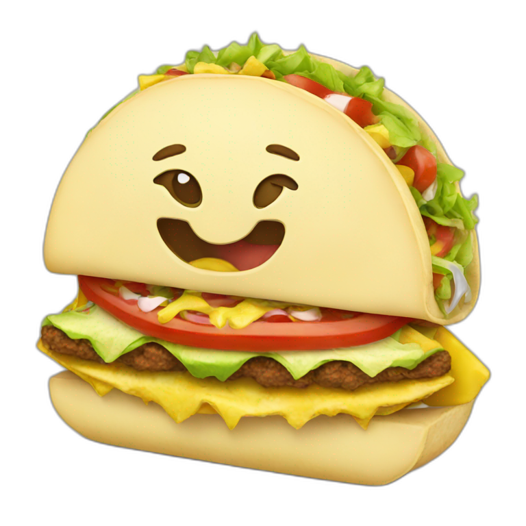 Taco eating a sandwich emoji
