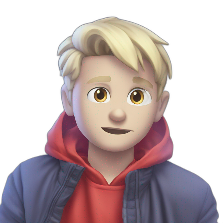 mysterious gaze in red hoodie emoji