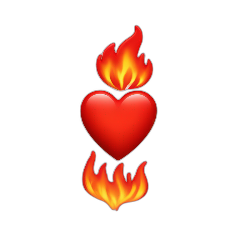 red heart with red flames emoji