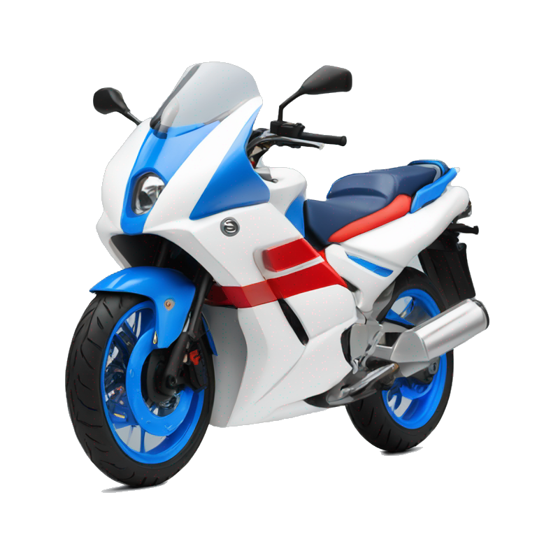 Moto numéro 9 bleu blanc rouge  emoji