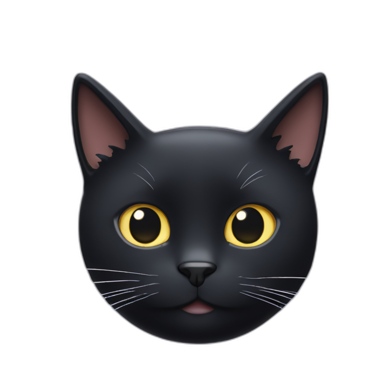 Studio Ghibli’s jiji the black cat with white tux and mustache emoji