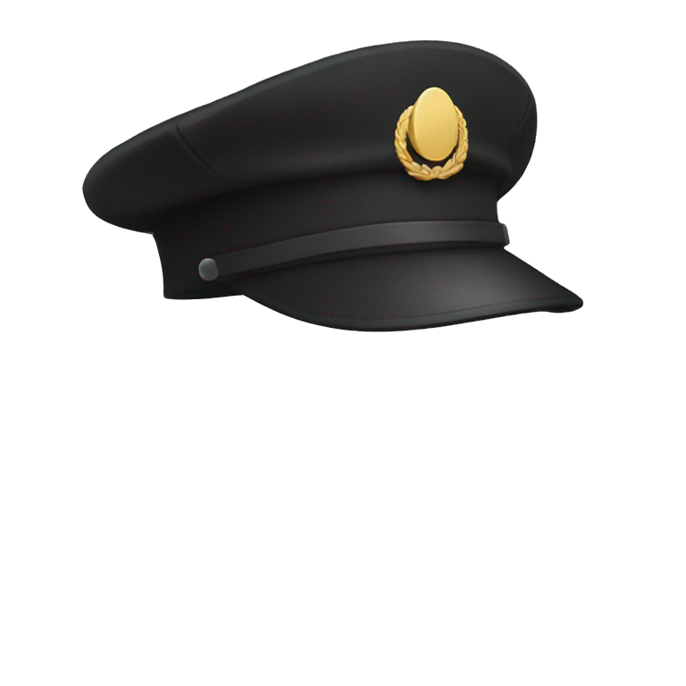 a black military cap hat emoji