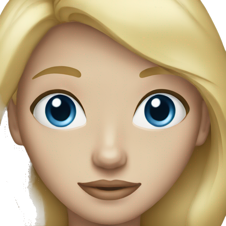 Woman blonde hair blue eyes  emoji