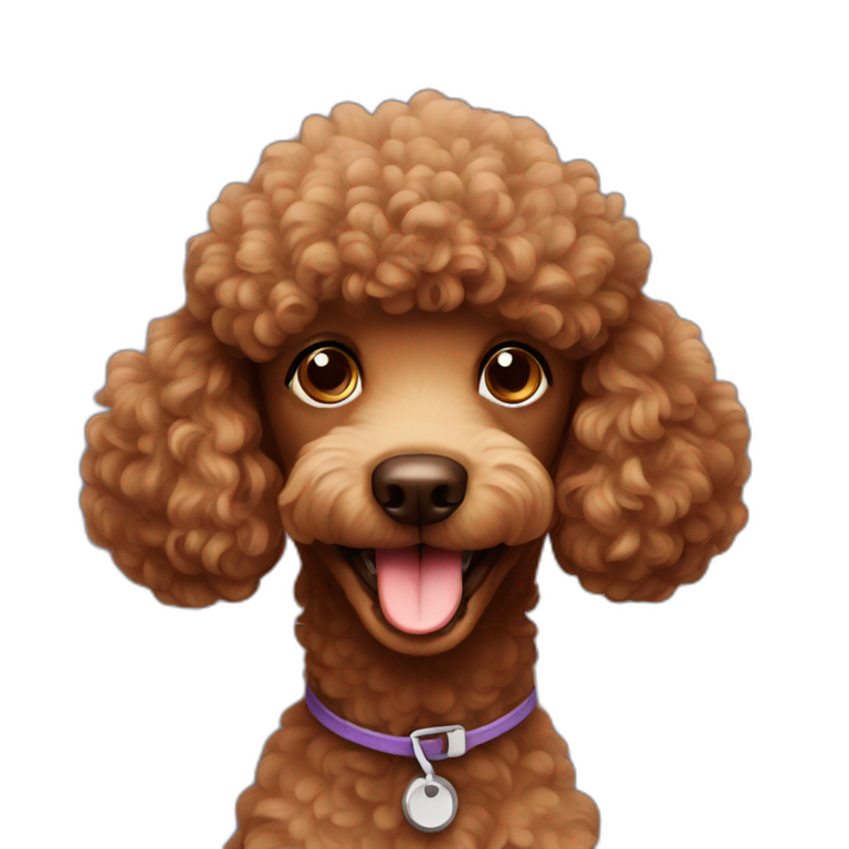 brown- poodle - smile emoji
