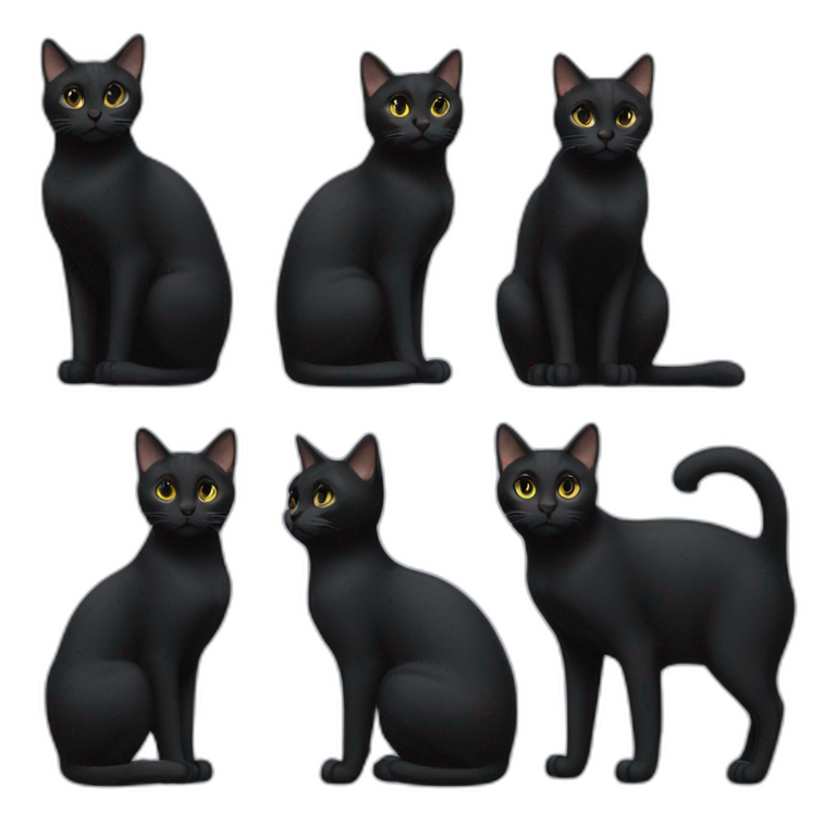 short-tail-all-black-cat-body emoji