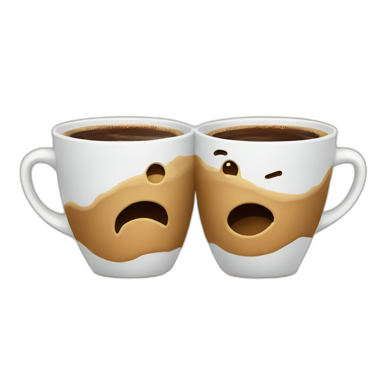 two coffee cups clashing emoji