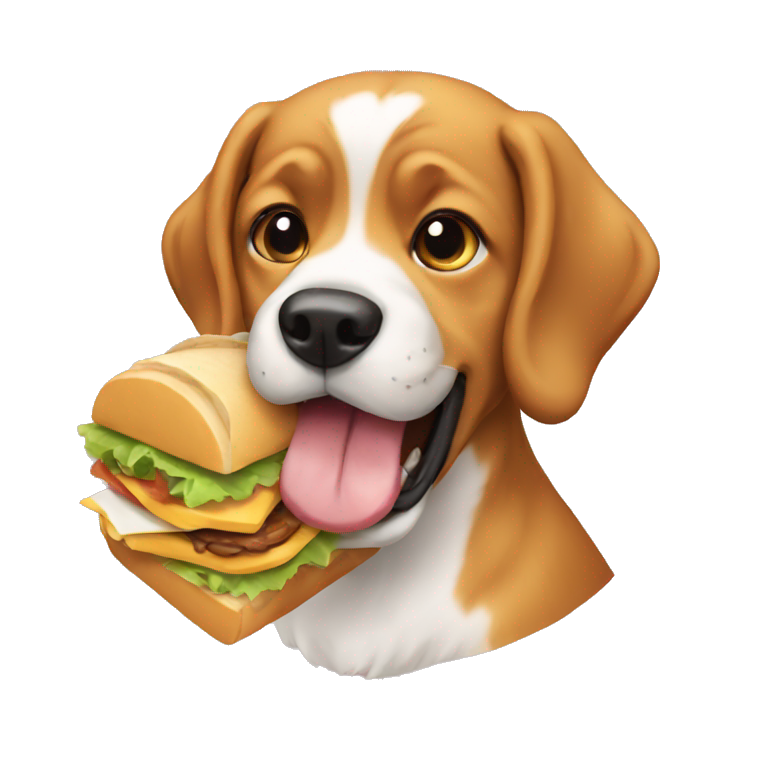 Dog eating sandwich emoji