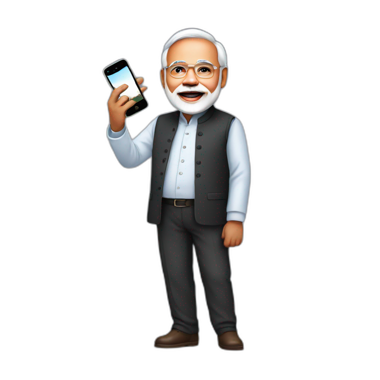 Modi with iPhone  emoji