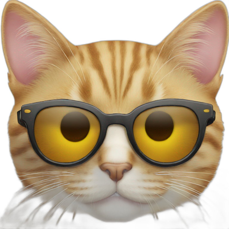 cat with sunglasses and sticking its tongue emoji