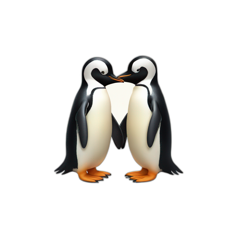 Two penguins holding hands emoji